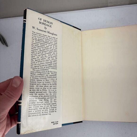W. Somerset Maugham OF HUMAN BONDAGE Book Club Ed. Dust Jacket Hardcover 1936 - Picture 4 of 6
